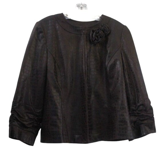 Women's Anthracite Faux Croc Jacket Sz. 14 - Picture 6 of 9